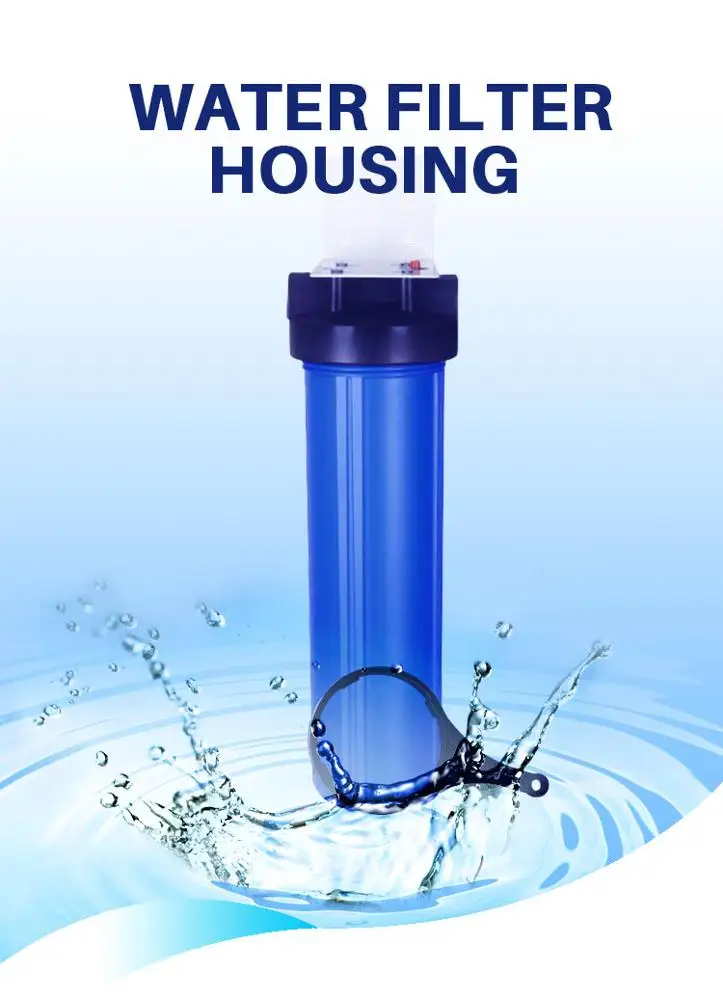 Whole House Water Filter Housing Pre Single Cartridge Jumbo Filter Housing Blue for Home 20 Inch Household Free Spare Parts Big