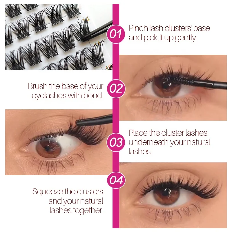 SONG LASHES Pre Cut C/D Mix Length DIY Eyelash Individual Cluster Lashes