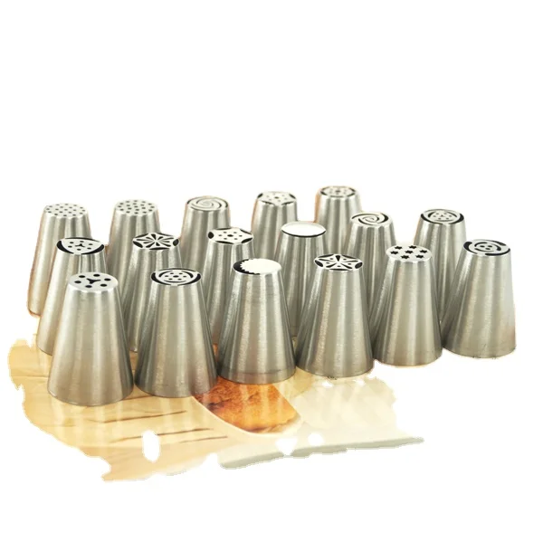 Stainless steel Russian cake icing nozzles set