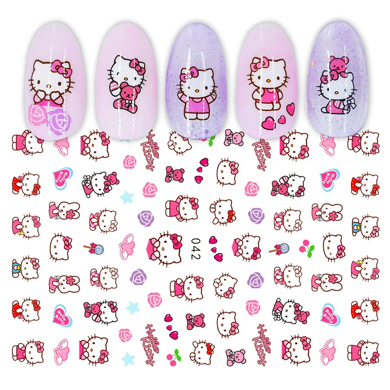 2022 Hot Sell nail stickers kids Cartoon kitty sticker nail Wraps