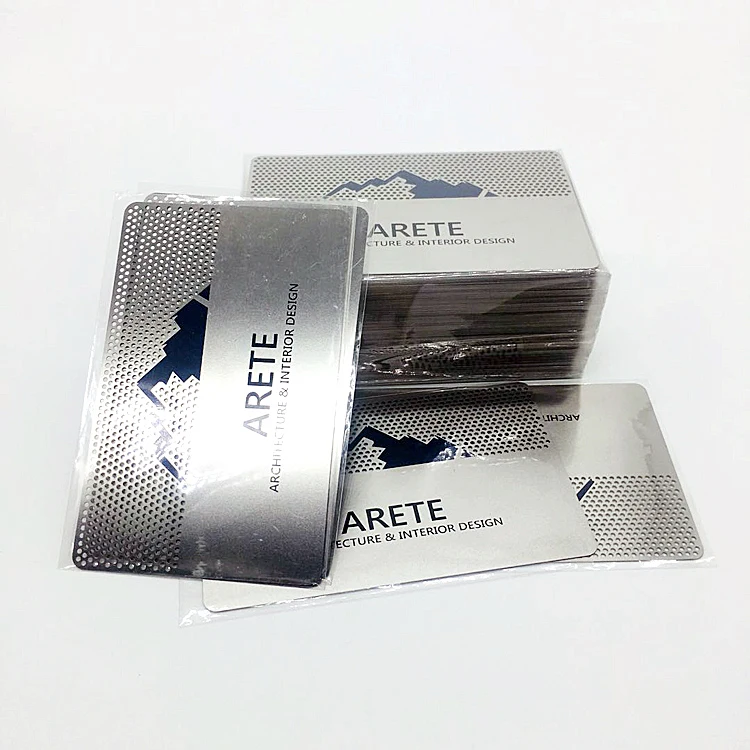 High Quality Customized Printed  Brand Name Logo Laser Cut Metal Business Card Laser Engraved Metal Card Business
