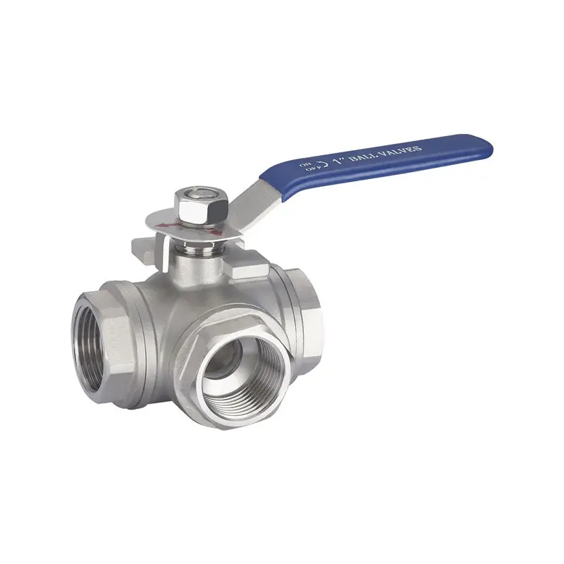 1000wog L Port Cf8m Stainless Steel 304 Ss316 Screw End Cf8 3way Long Handle ball valve ball 3way ball valve