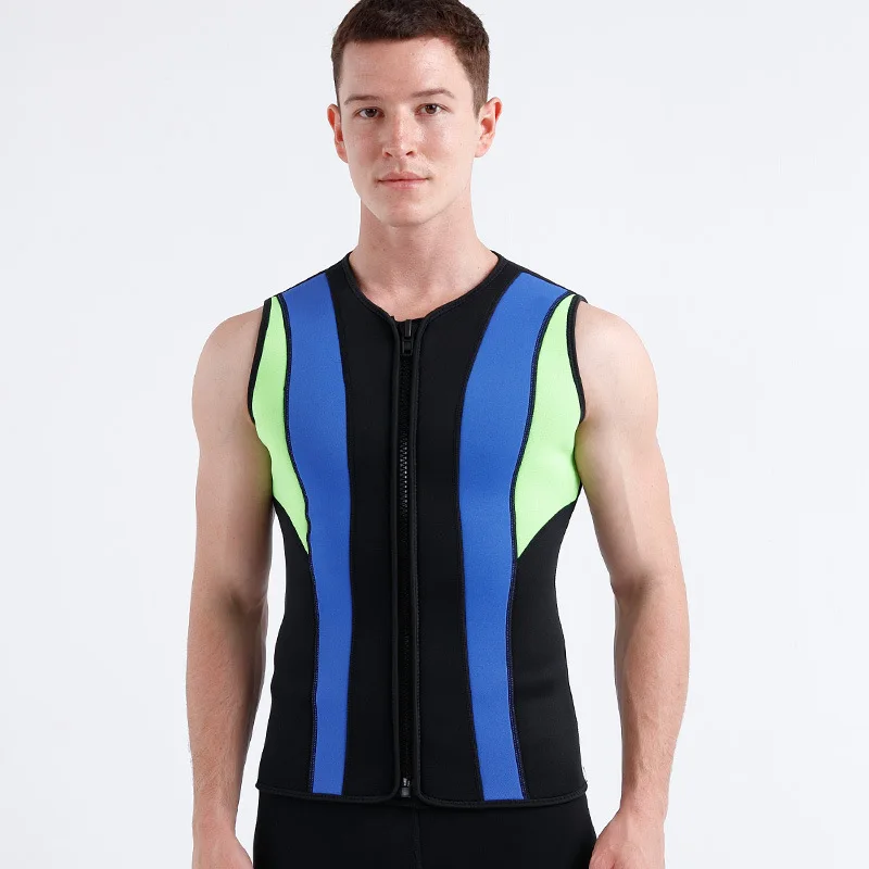 Wholesale 3mm Men Surf Vest with Zip Stretch Breathable Elastic Swimwear Custom High Quality Quick Dry Men Swim vest