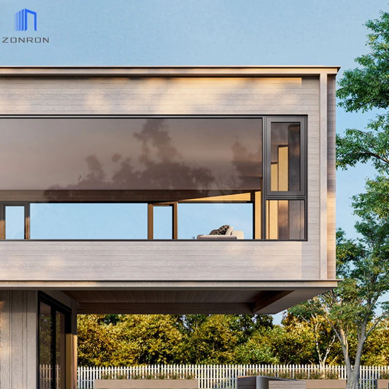 Zonron Customized Horizontal View Floor To Ceiling Window Glass Windows For House Impact Resistant French Style Window