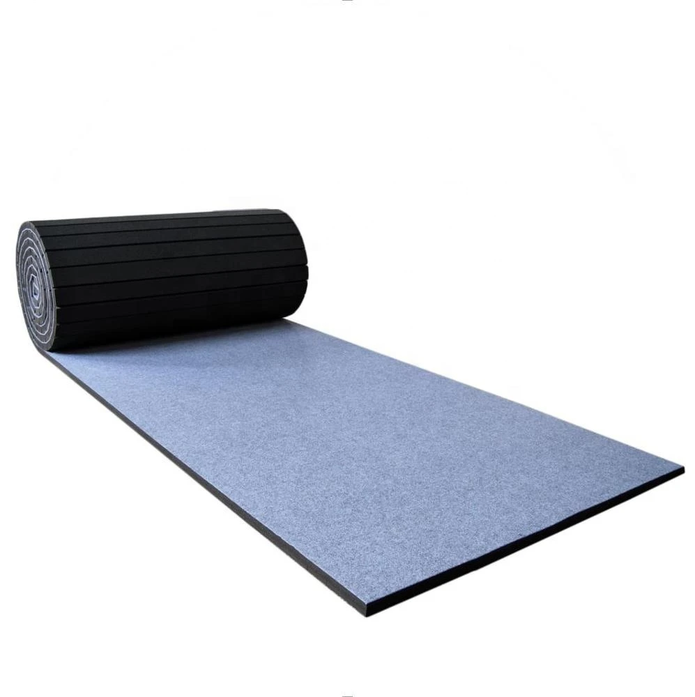Gaohao sports FLEXI-Roll Bonded Carpet Mats for Gymnastics, Acrobatics Flexible Fitness Rolling Foam Mat tumble track  Gray