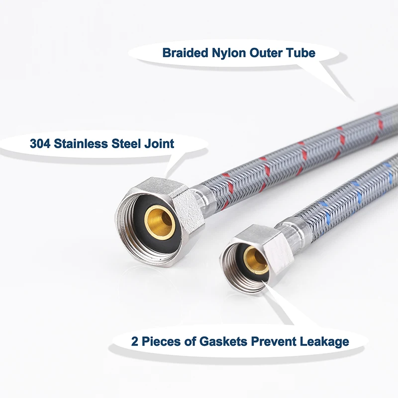 Линия смесителя шланг для соединения крана Плетеный Нейлоновый Шланг подачи воды 3/8 дюйма Comp x 1/2 2 шт. впускной водопроводного