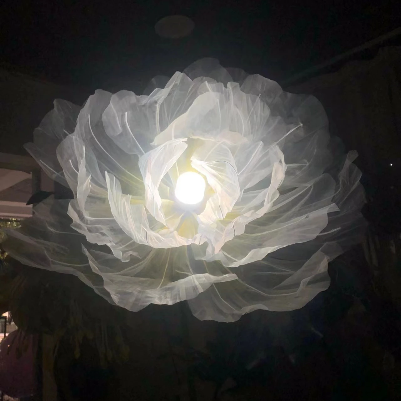 E-126 night decorations dressing window display over sized flowers silk organza giant lighting flower
