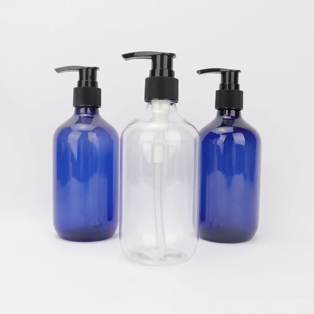 12oz Empty Brown Plastic Body Lotion Pump Bottle Liquid Soap Pet 250ml alcohol hand washing liquid PET plastic bottle