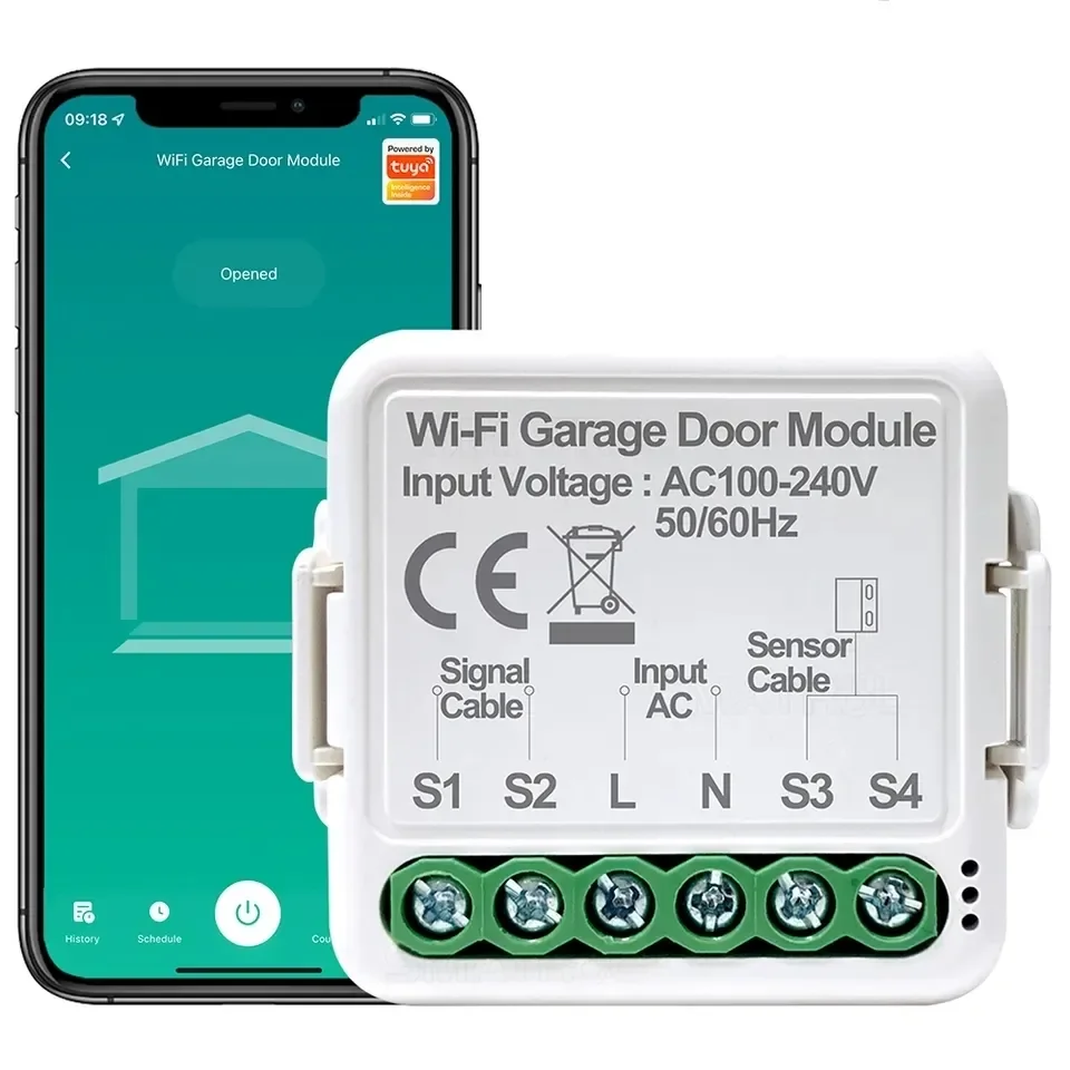 Smart Life Tuya APP Remote Control Roller Shutter Door Switch Gate WiFi Bluetooth Smart Garage Door Opener Module Switch (1600821684361)