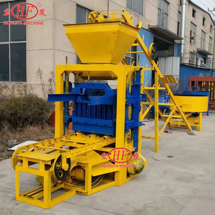 QTJ4-26C Small Semi-automatic Cement Concrete Block Paving Brick Curb Stone Making Machine and Production Line Price