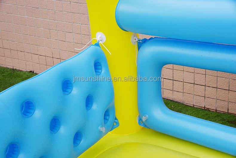 Vinyl yellow duck play house children inflatable pool ring toss game large kid inflatable pool with slide for indoor&outdoor