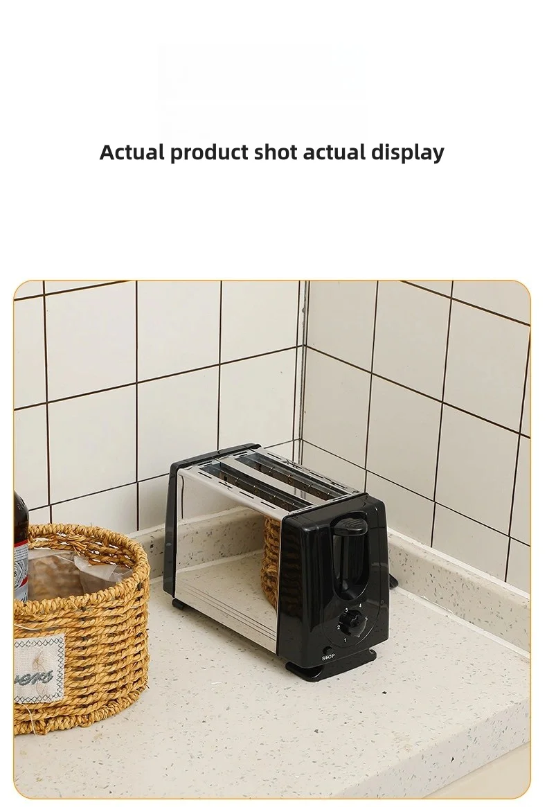 2-Slice Retro Stainless Steel Breakfast Machine Mini Electric Household Bread Toaster with Automatic Function for Home Use