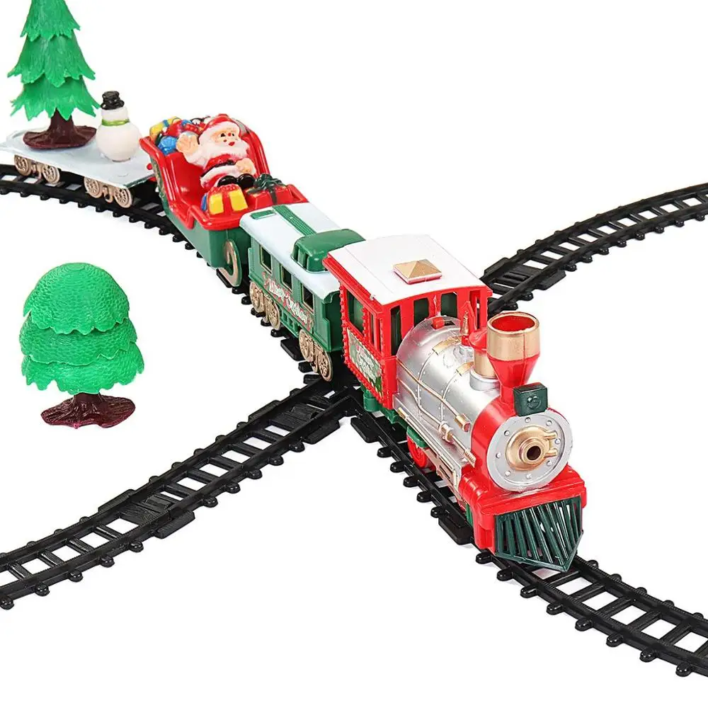 22 шт. Рождество классический поезд, комплект для маленького мальчика, спортивные игрушечного электрического легкая музыка рождество электронный игрушечный поезд