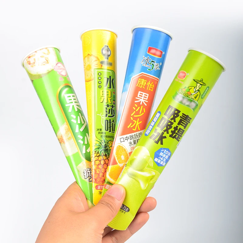 China Factory Customized New Squeeze Tube Cup Liquid Frozen Push Up Ice Cream Tube Cup For Ice Lollies