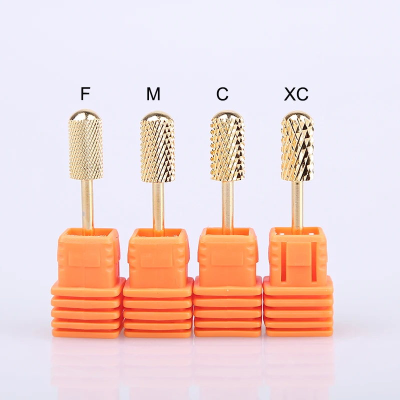 Professional Gold 3/32' Tungsten Carbide Nail Drill Diamond Bits Set xxc Gel Nail Polisher