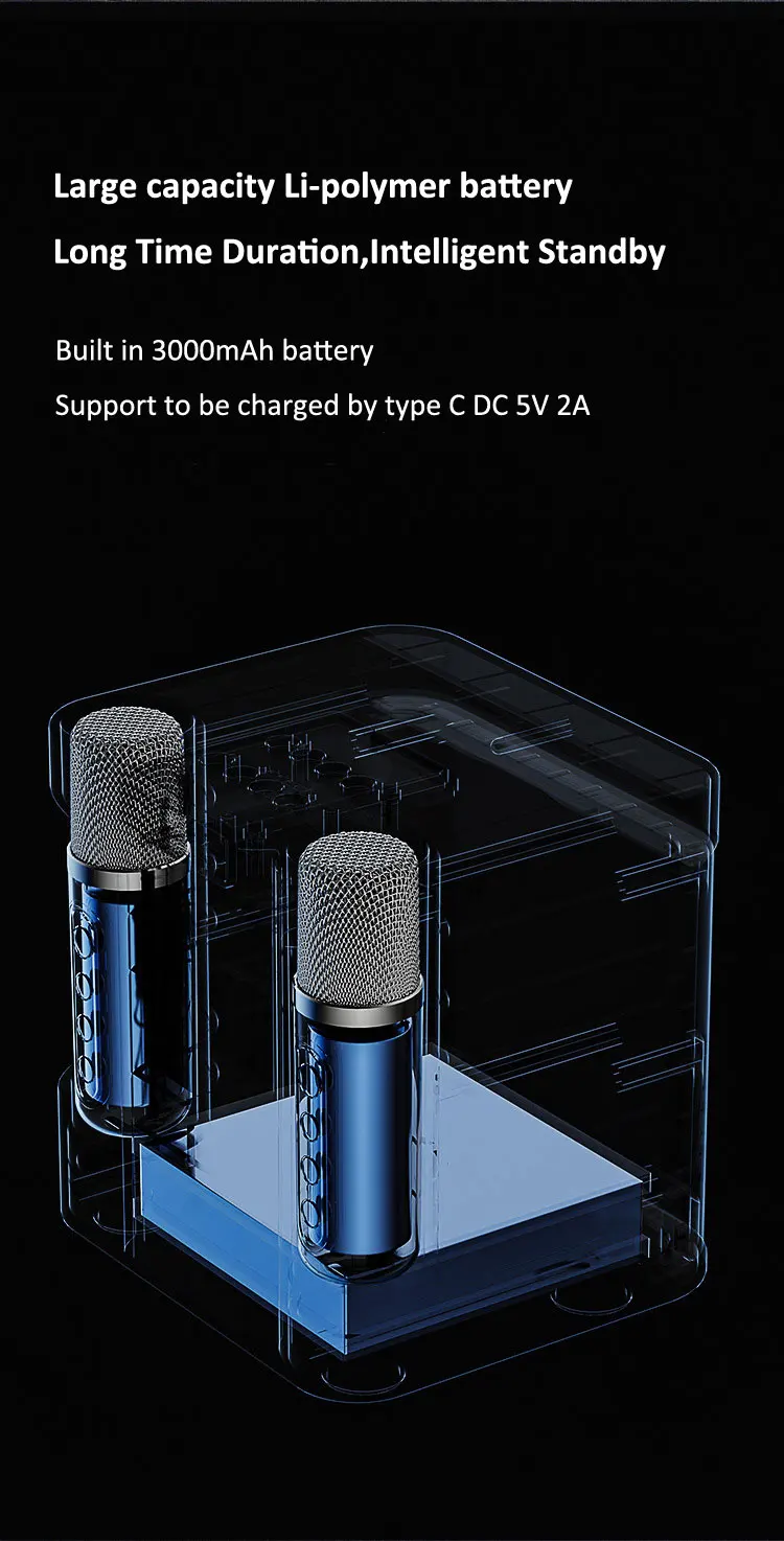 Wholesale Subwoofer speaker With dual wireless Microphones Home Party KTV YS203 portable outdoor Party wireless Karaoke speaker