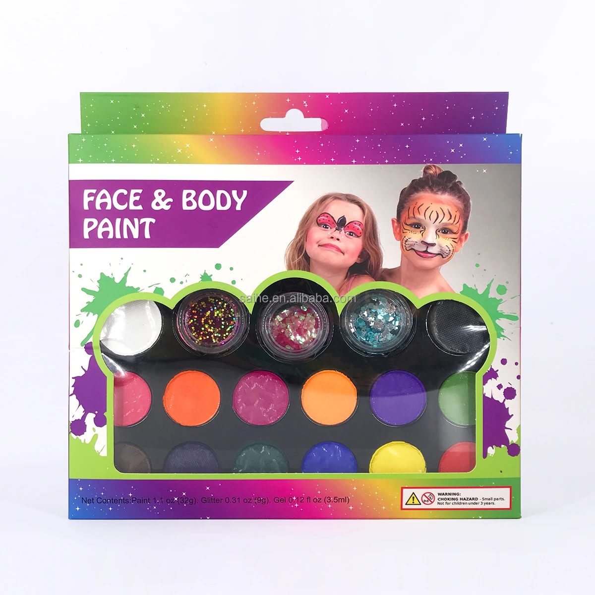 Wholesale Hypoallergenic Kids Paint Palette Vegan Professional Waterbased Face&Body Paint Kit