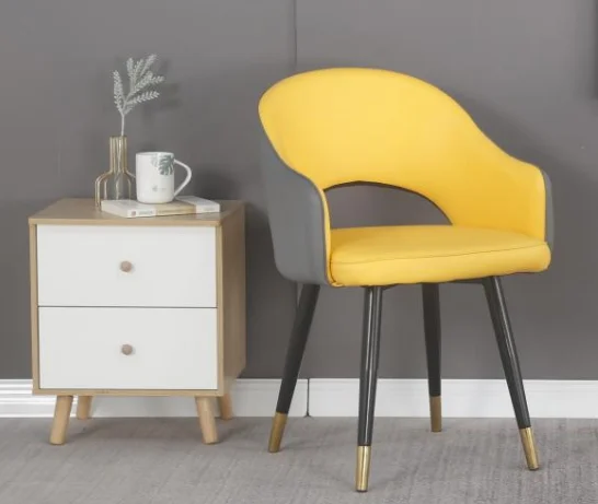 Light luxury dining chair modern minimalist home Italian restaurant backrest stool soft leather dining table chair