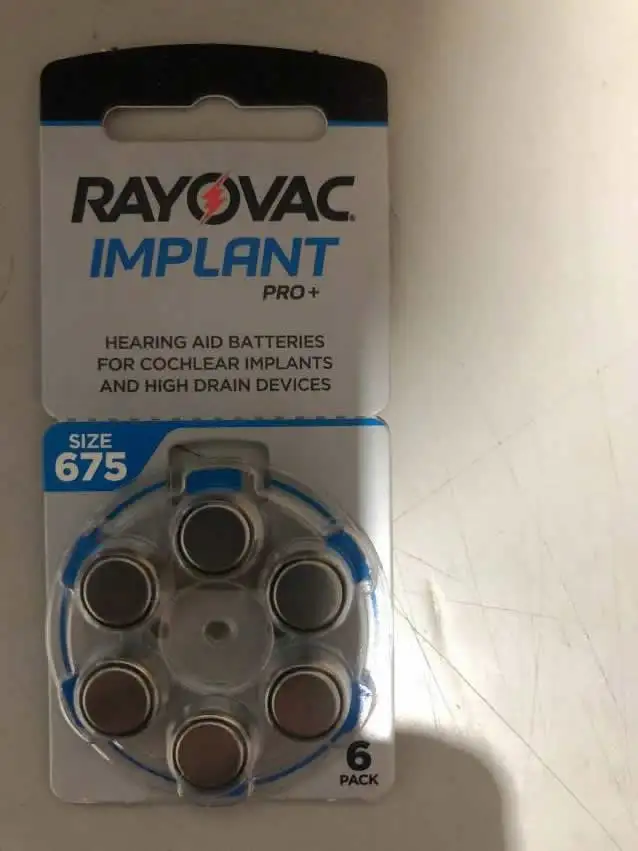 Cochlear Batteries Rayovac Implant Pro Plus Cochlear Implant Batteries A675 with 1.45V