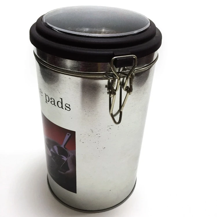 Tinplate round coffee package tin box a box of tin for keeping coffee with cover valve