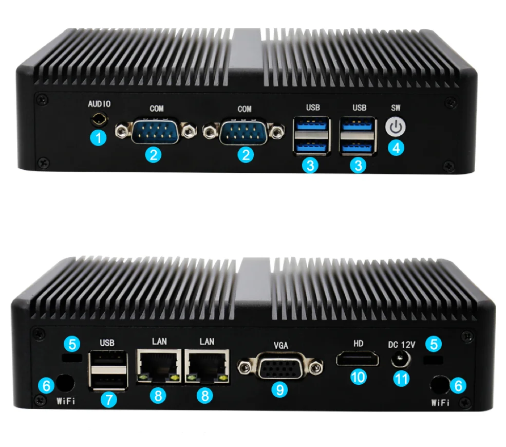 EGLOBAL minipc Cele-ron J4125 DDR4 computer desktop Win10 Linux WIFI SIM Card Fanless Office Mini PC