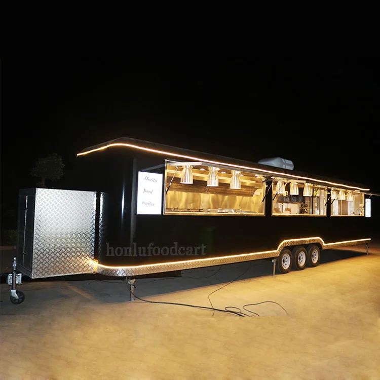 Multifunctional black mobile caravan food truck remolque food truck usa made in China
