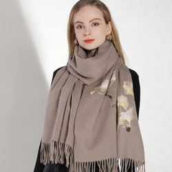 Manxiang Luxury Fashion Shawl Poncho Wool Women Branded Scarf Luxury