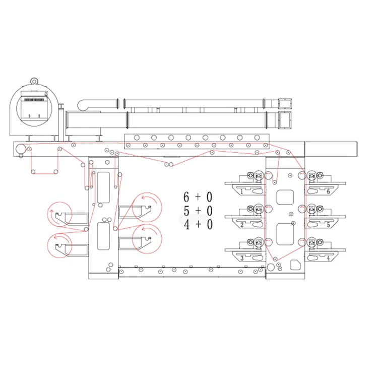 Flexo label printing machine color label package carton box printing 4 color paper fan printing machine