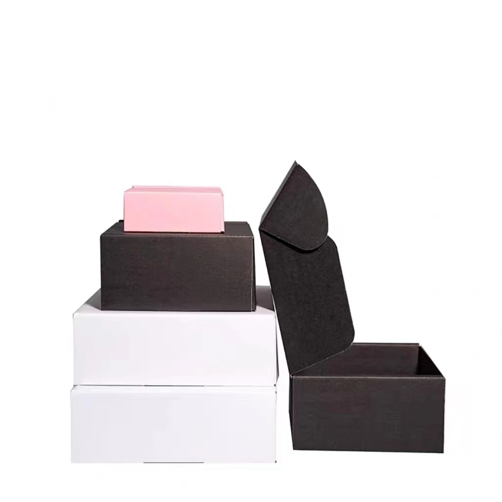 Custom Logo Printing Hard Shipping Boxes Hat Cloth Packaging Black Shipping Mailer box corrugated cardboard boxes