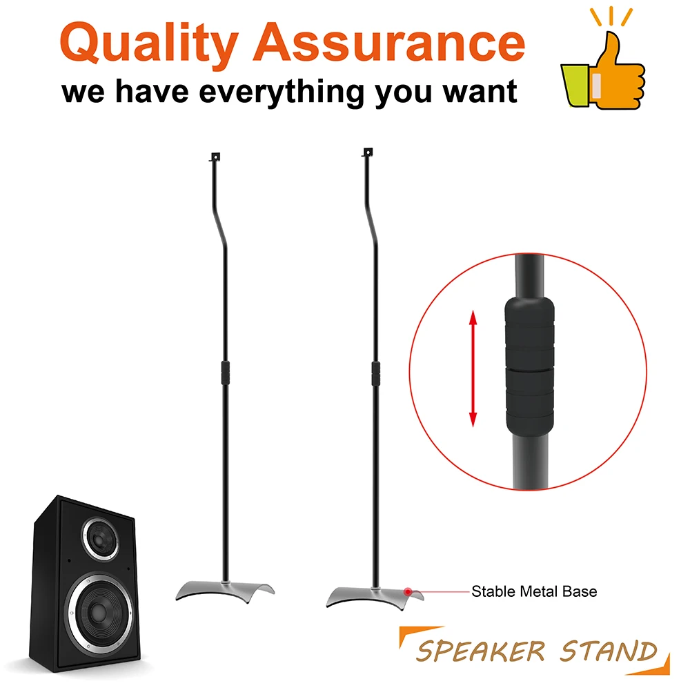 CHARMOUNT Professional supply metal heavy duty height adjustable speaker stand floor