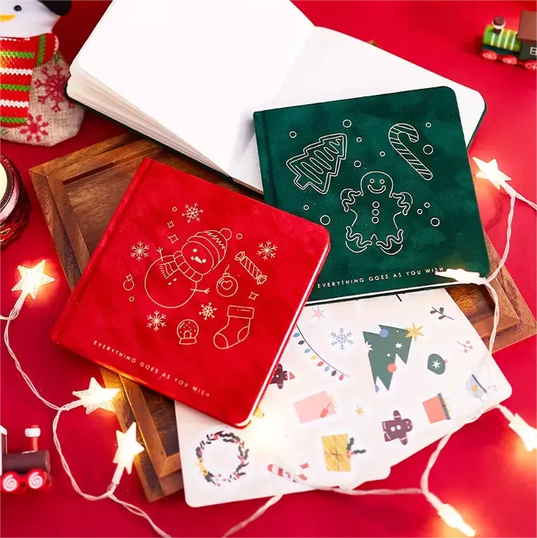 Custom Design Fangfang Marry Christmas Suede Notebook Cute Notepad  School Supplies Festival Gift
