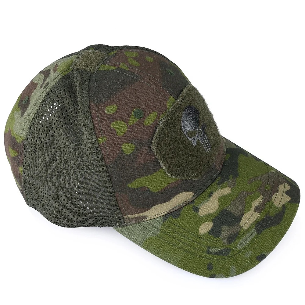 tactical camo cap Baseball Hats Patriotic Caps punisher Cap Skull Mesh Trucker Hat Outdoor Breath Sun Hats Hunting Camouflage