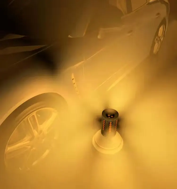 Лидер продаж 12 В без гипер-вспышки P21w 3156 7440 45smd 3030 для заднего хода автомобиля Односторонний Поворотный свет желтая лампа янтарный 4 шт. в упаковке 1156