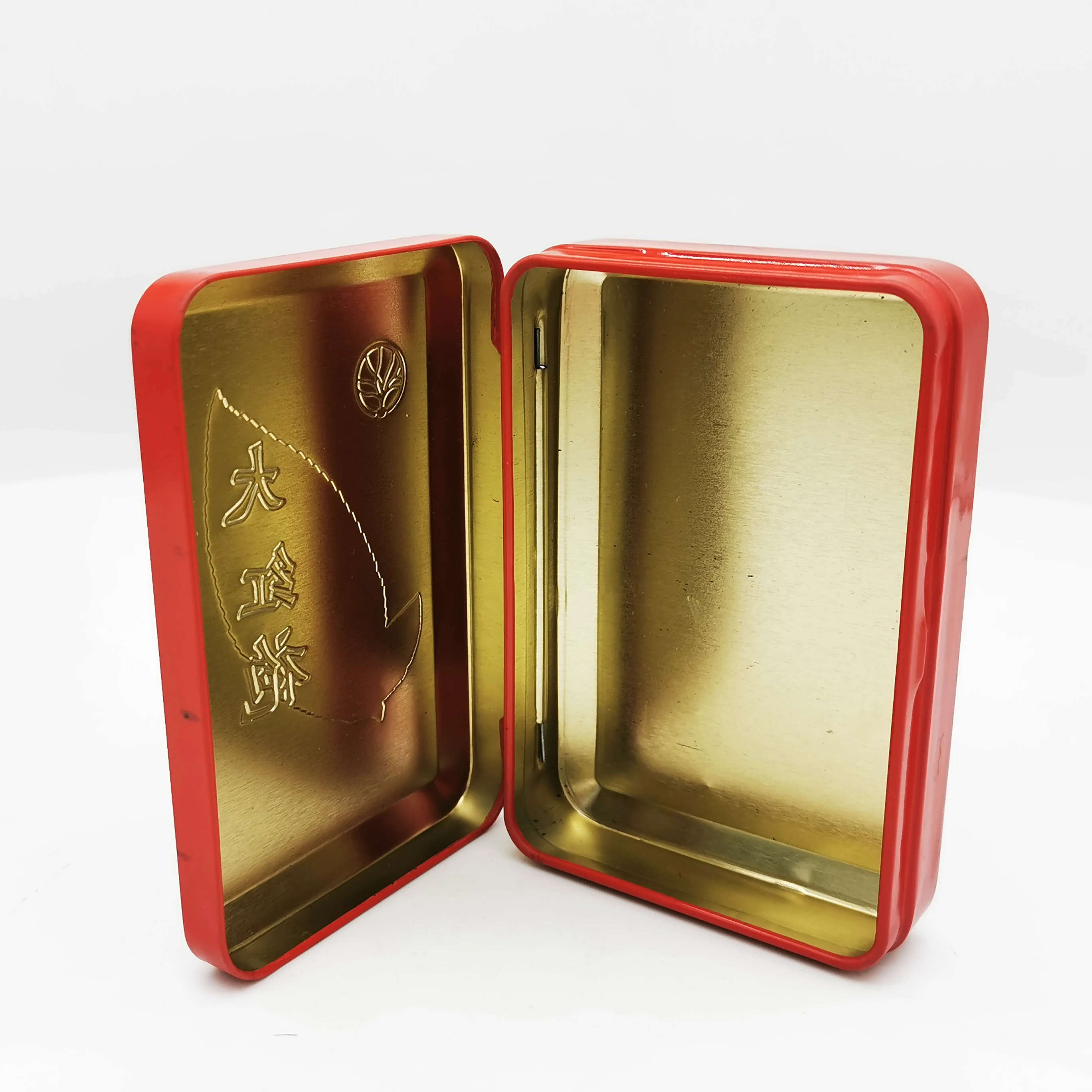 High-quality rectangular cigar tin box customized design cigarette /tea metal box with hinge