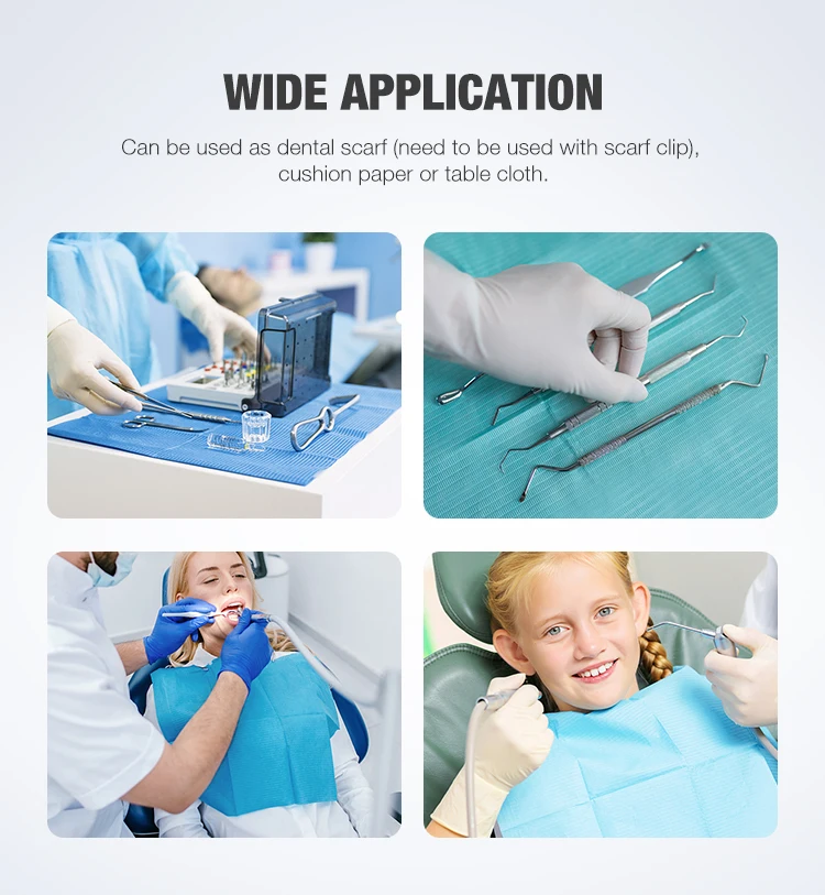 For Salon Hospital Clinic Disposable Paper Dental Towel Medical Dental Bib