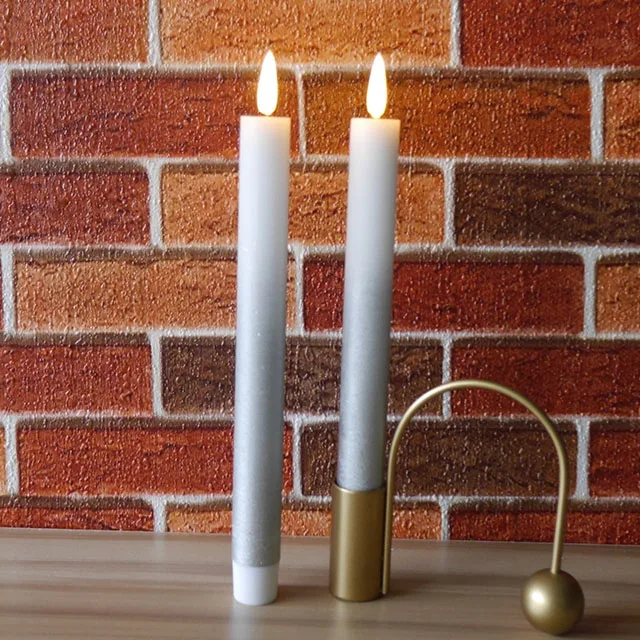 Black wick LED taper candle