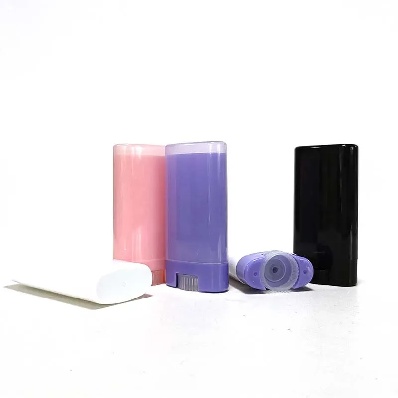 High quality plastic oval shape black twist up deodorant containers