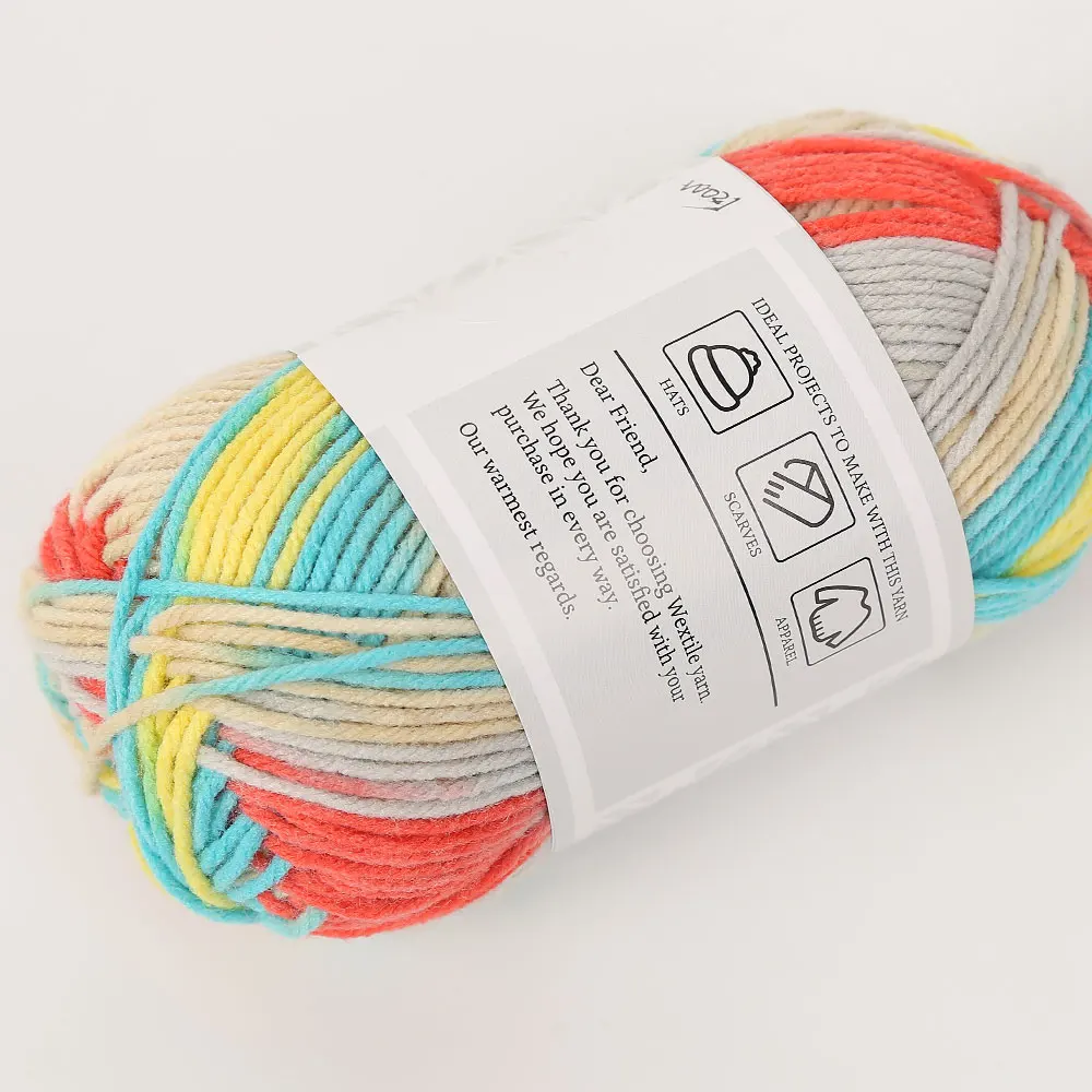 Factory Wholesale Viscose/Polyester/Nylon Blended Yarn Ring Spinning Woven Rainbow Yarn