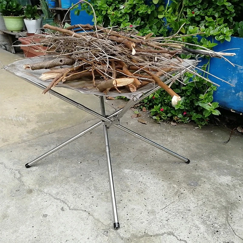 Outdoor camping folding stainless steel fireplace heater bonfire fire pit