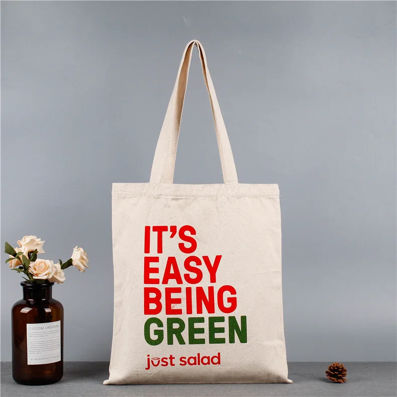 Handled Muslin Cotton Shopping Bag Durable custom design tote bag canvas bag