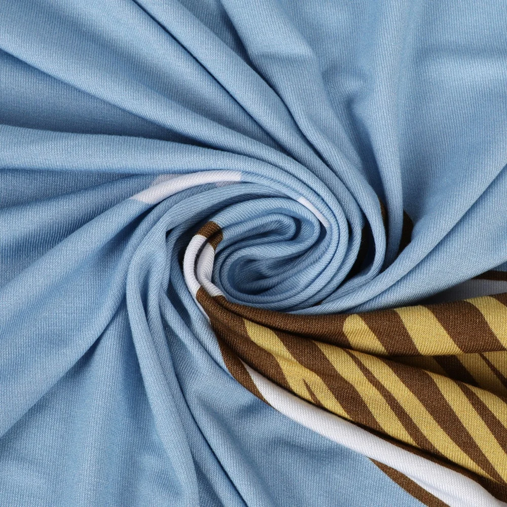 High Quality custom digital Print bamboo lycra elastane knitted textiles fabric