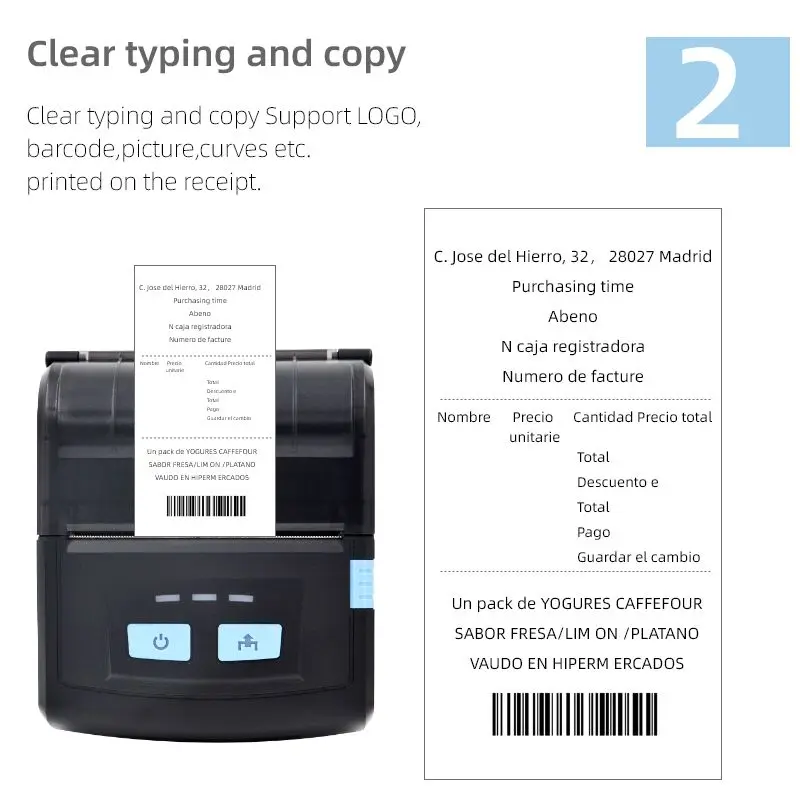 
WH-M08 80mm, Bluetooth interface, IC/SD card Portable handheld thermal printers 