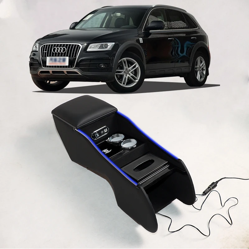 High-End Business Audi Q5 Armrest Box Luxury Leather Q3 Q5L Back Row Rear Integrated Armrest Box With Wireless Charger