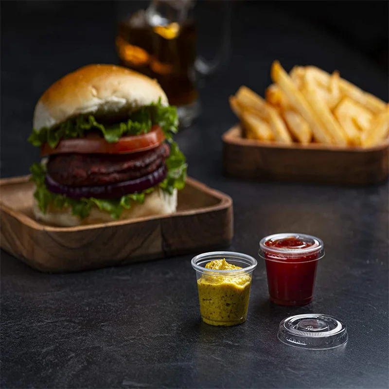 Wholesale Disposable Sauce Cups Clear Plastic Disposable Round PP PLA Souffle Cup Sauce Portion Cup