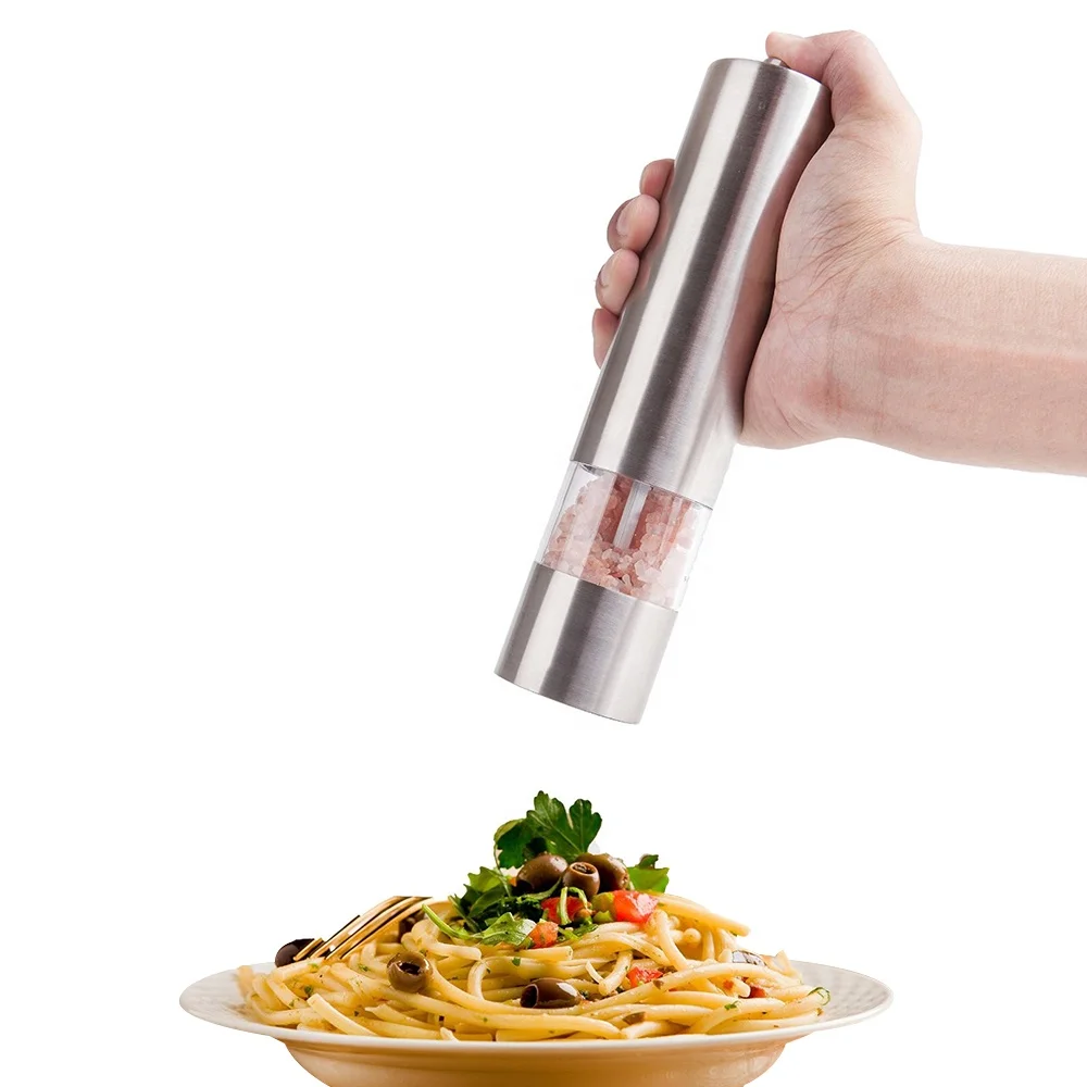  B02-0228 Amazon горячие продажи аксессуары для кухни из нержавеющей стали Электрический соль и перец мельница специй