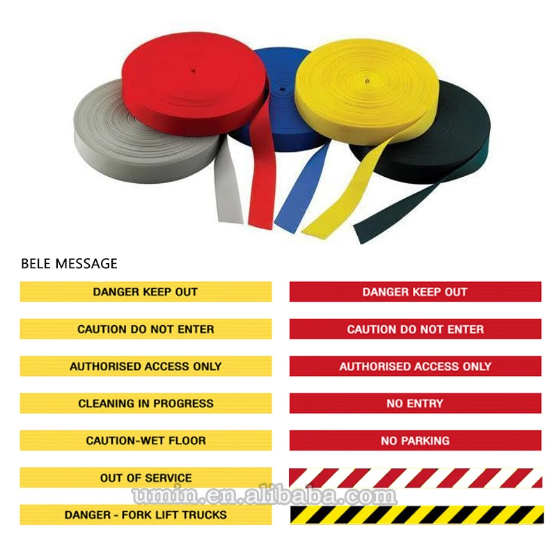 Commercial Extendable Mobile Safety Sign Yellow Barrier Post with Locking Straps