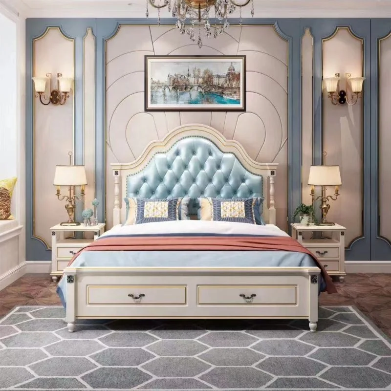 Court style bedroom sets furniture luxury king size bed queen size bed