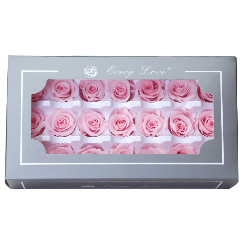 Wholesale Flower Immortal Rose 2-3CM Diameter 21pcs/Box Preserved  Real Roses Head In Gift Box