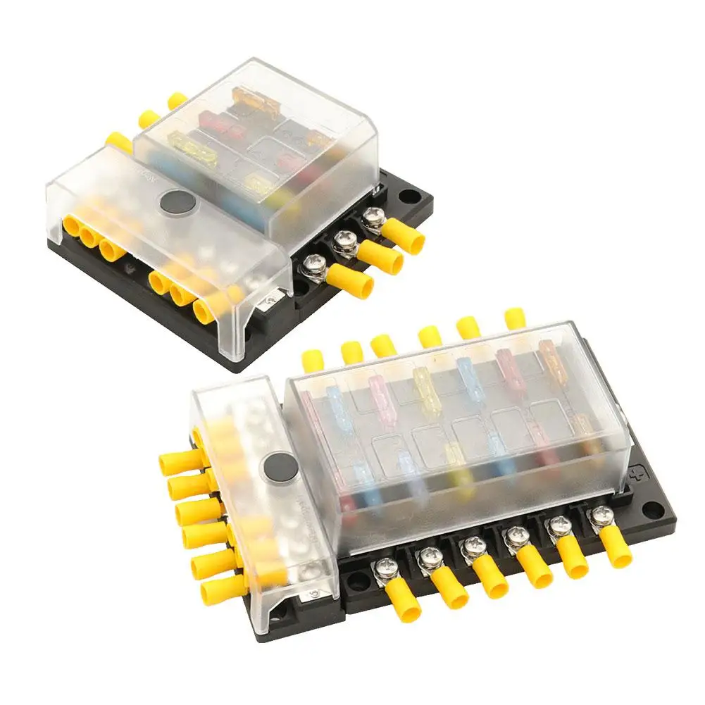 12V 32V M5 серьги-гвоздики со светодиодной индикаторной лампой 6 выходов 12 способов плавкий предохранитель блок для авто автомобиль лодка морской предохранителей