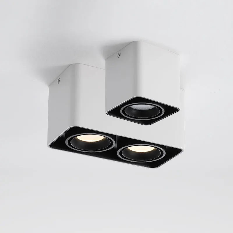 LED Surface Mounted Spotlight Double Heads Square Ceiling Mounted Downlight 8W/10W LED Ceiling lamp